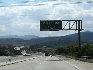 The next exit along California 23 (Moorpark Freeway) south is Exit 17, Olsen Road (sign has since been replaced).
