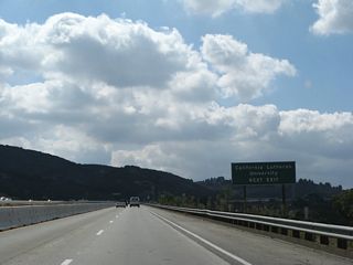 Use Olsen Road west to California Lutheran University. Olsen Road turns south and changes into Lynn Road at the intersection with Wildwood Avenue in Thousand Oaks.