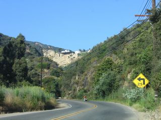 The segment of California 27 between California 1 (Pacific Coast Highway) and U.S. 101 (Ventura Freeway) follows a winding, curving path through Topanga State Park and Santa Monica Mountains National Recreation Area. The highway generally follows Topanga Creek from the coast north to the community of Topanga.