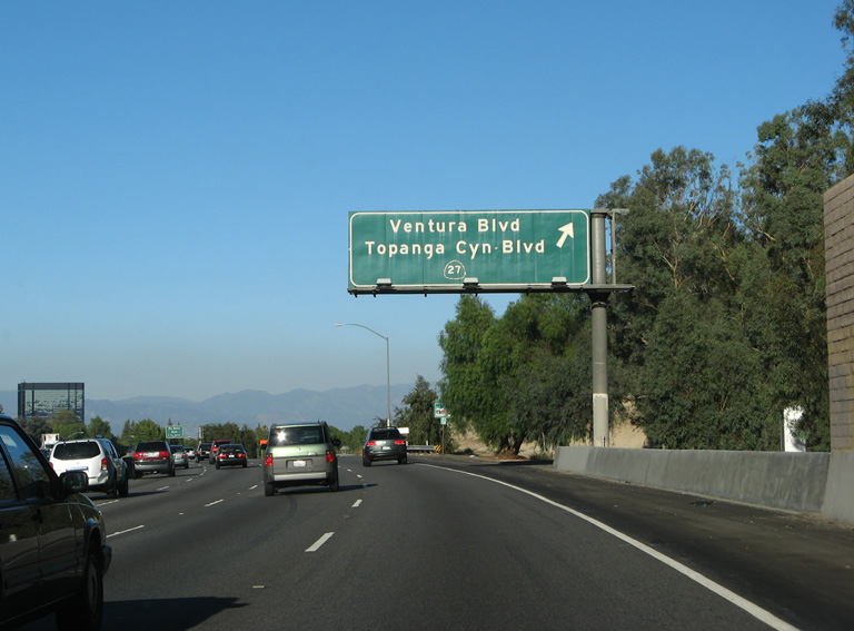 U.S. 101 south at Californai State Route 27 in Los Angeles