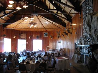 This view looks west from Nevada into California within the Indian Room of the Cal-Neva Lodge.
