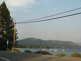 This view looks east across Agate Bay in Tahoe Vista from California 28.
