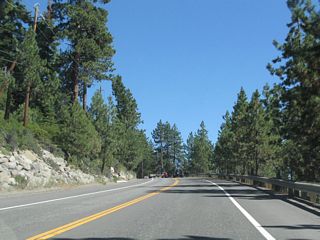 California 28 (North Tahoe Boulevard) reverts to one lane in each direction.