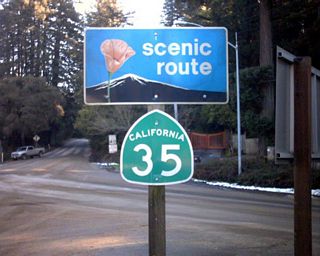 This SR 35 scenic route sign assembly posted south at SR 84 was removed by 2011.