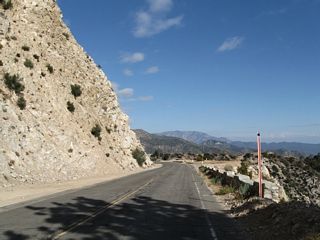 To prevent erosion, segments of California 39 were shored with retaining walls.