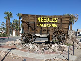 The Needles Railroad Borax Wagon at Broadway Street and A Street.