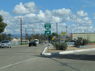 The intersection of Needles Highway, N Street north and Broadway Street south was reconfigured into a signalized intersection by 2018. Changes included removing the free flowing right turn for Business Loop I-40 eastbound.