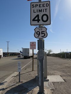 U.S. 95 travels south from Needles to Blythe, where the highway combines with Interstate 10 east to Quartzsite, Arizona.