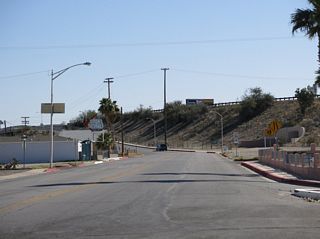 Broadway Street heads south two blocks to run along the east side of I-40/U.S. 95.