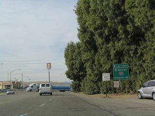 Needles Highway passes under I-40/U.S. 95 before turning northwest to meet the freeway at Exit 141.