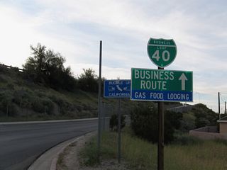 The Business Loop I-40 sign posted at Broadway Street and L Street was removed by 2024.