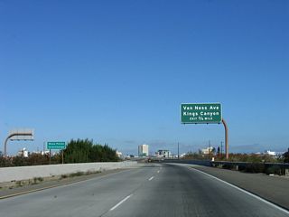 The next exit along California 41 north is Exit 126B, Van Ness Avenue and Ventura Street (which is signed to Kings Canyon via the former route of California 180). The interchange between California 99 and California 41, known as the Rosa Parks Interchange, was built in 1963 and expanded in 1997 to accommodate the freeway extension of California 41 south to Jensen Avenue and Easton.