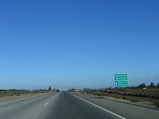 The next intersection along California 41 (Yosemite Freeway) north is with Adams Avenue (Exit 120), which connects to California 41 Business/Elm Avenue north to Easton. Easton is an unincorporated community with a population of 1,966 as of the 2000 Census. It sits at an elevation of 276 feet.