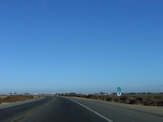Northbound California 41 enters the city of Lemoore in the Central Valley.