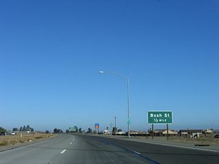 SR 41 next meets Bush Street at a diamond interchange in Lemoore.