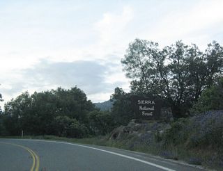 California 41 enters Sierra National Forest.