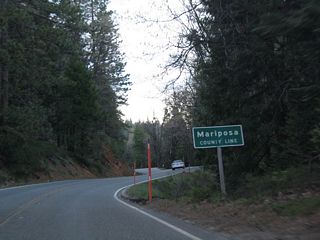 California 41 leaves Madera County and enters Mariposa County.