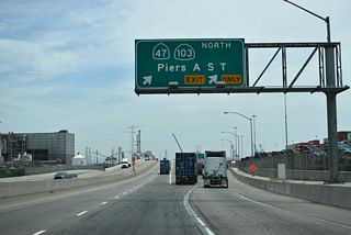 The interchange joining Ocean Boulevard / Interstate 710 and SR 47-103 (Terminal Island Freeway) was built in 2007.