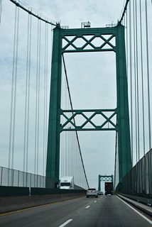 According to the San Pedro community webpage, "San Pedro's Golden Gate" was the first suspension bridge to be built on pilings. Tolls were collected from the time of opening in 1963 until 2000, when it was one of two remaining Southern California toll bridges (the other was the San Diego-Coronado Bridge, which ceased toll collection in June 2002).