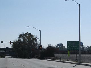 Ramps along I-405 (San Diego Freeway) northbound directly connect with SR 47 (Alameda Street) south of 218th Place. Interstate 405 travels north to Los Angeles International Airport (LAX) and Santa Monica.