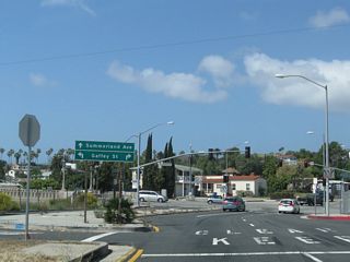 Summerland Avenue runs west from Gaffey Street to S Western Avenue and the Rancho Palos Verdes city line.