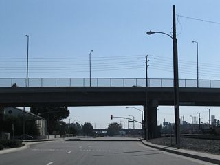 A grade separated intersection joins SR 47 (Alameda Street) with Carson Street between the Dominguez and Lincoln Village neighborhoods.