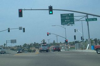 Signage for California 54 from northbound Plaza Bonita Center Way.