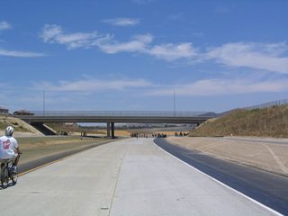 California 56 east at the Rancho Santa Fe Farms Road overpass.