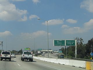 The first exit along northbound California 57 (Orange Freeway) is Exit 1A, Orange County S-25 (Chapman Avenue), followed by Exit 1B, Orangewood Avenue. On the ramp connecting northbound Interstate 5 to northbound California 57, there is no access afforded to Exit 1A.