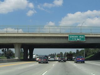 The next exit along California 57 (Orange Freeway) north is Exit 4, Lincoln Avenue, 1.25 miles.
