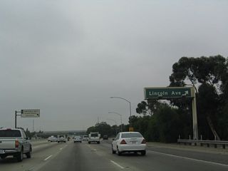 Northbound California 57 reaches Exit 4, Lincoln Avenue.