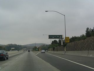 Northbound California 57 (Orange Freeway) reaches Exit 10, Lambert Road. Westbound Lambert Road leads into Brea, where it meets Brea Boulevard.