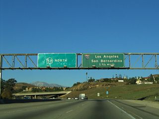 The forthcoming Kellogg Interchange joins SR 57 with I-10 (San Bernardino Freeway) and SR 71 (Chino Hills Freeway). Until 2002, SR 57 ended at this interchange, and I-210 took over the Orange Freeway from here to former SR 30. With the extension of SR 210 east to San Bernardino, SR 57 was extended for approximately four miles to I-210/SR 210 (Foothill Freeway).