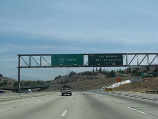 Although no longer signed as I-210, the four mile stretch of SR 57 north to the Foothill Freeway is technically still considered part of the Interstate Highway System.