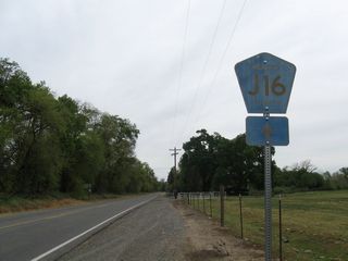 After California 59 ends, eastbound Merced County J-16 (Merced Falls Road) continues east toward Lake McSwain, Lake McClure, Hornitos, and eventually connecting with California 49. From here, J-16 will continue the eastbound journey toward Hornitos.