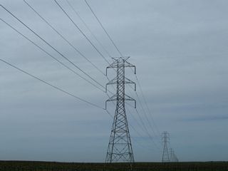 Those power lines march northwest into the distance.