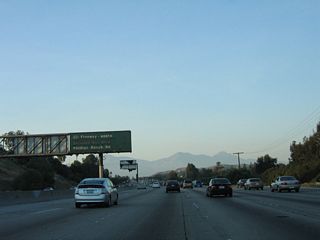 This mileage sign provides the distance for the next three exits on California 60 east only: Exit 25, California 57 (Orange Freeway) north; Exit 26, Diamond Bar Boulevard; and Exit 28, Phillips Ranch Road.