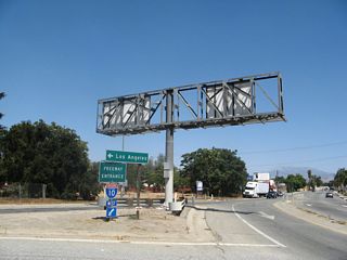 The exit ramp to W 6th Street (old U.S. 60-70-99) from SR 60 east includes a U-turn for the westbound entrance ramp to Interstate 10.