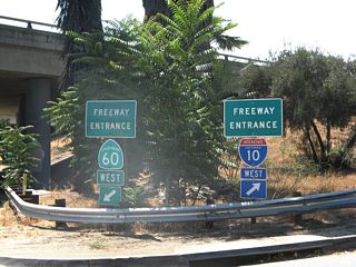 SR 60 commences west along the Moreno Valley Freeway from 6th Street (old U.S. 60-70-99) and Interstate 10 to Riverside.