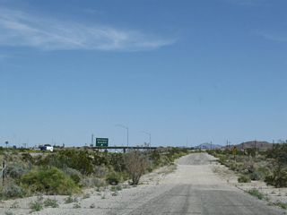 Located north of Maniobra Valley, Pinto Road east ties into Interstate 10 at Chiriaco Summit.