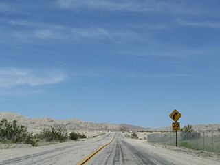 Historic U.S. 60-70 angles northeast to the Coachella Canal.