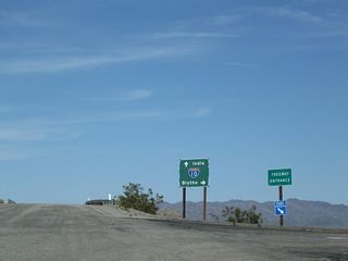 Eastbound Historic U.S. 60-70 (Chuckwalla Road) reconnects with Interstate 10 at the Ford Dry Lake interchange.