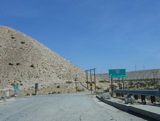 This ramp connects to Interstate 10 west toward San Bernardino and Los Angeles.