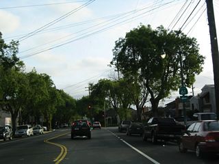 Briefly, California 61 follows Broadway until turning southeast again on Otis Drive.