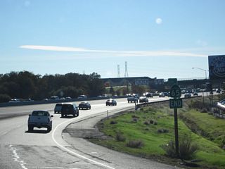 An end California 65 route marker is posted on the transition ramp from California 65 south to Exit 306B, Interstate 80 west to Sacramento.