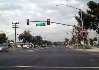 Eastbound California 66 meets Campus Avenue in Upland. This street will be extended north to meet the new California 210 freeway. Ali Pezeshkpour wrote on 10/24/02 that in September 2002, theDaily Bulletinindicated that Rancho Cucamonga and Fontana, and possibly Upland were requesting that the state relinquish the state portions of California 66 in their city limits to them. Ali writes, "the article said that when the area was rural, Foothill Boulevard was a major east-west route (Baseline and Highland/19th and Arrow Route/Highway weren't too popular in the pre-suburbia era) and that it was necessary to secure state funding for improvements. Now that the two (three with Upland) cities have grown, it is no longer necessary to have California 66 as a state-maintained road. The article also said that the cities were complaining that they want the go-ahead to do their own improvements to the street without having to wait for state approval or direct funds." It seems like this relinquishment will become a reality.