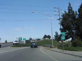 Shortly thereafter, California 68 reaches its eastern terminus once it meets U.S. 101 at the John Street interchange (Exit 327) in downtown Salinas.