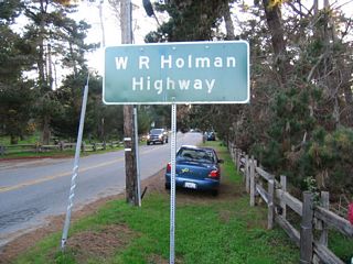 California 68 is designated as the W.R. Holman Highway from here south to the interchange with California 1. From here, California 68 travels almost due south along Asilomar Avenue, then turns southeast on Sunset Drive near the Pacific Drive Gate to world-famous 17 Mile Drive. The state route gradually widens as it gains more Pacific Grove traffic.