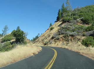 Dark Canyon Road traveling northeast away from the lake toward Big Bend Road.
