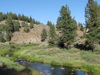 Rocky Point Roadclosely follows the Middle Fork of the Feather River east toward the northern end of Sierra Valley.